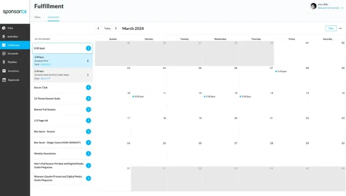 Fulfillment scheduler