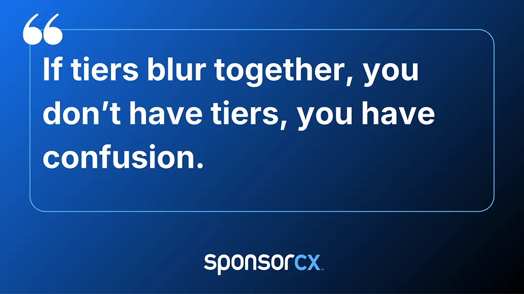 If tiers blur together, you don't have tiers, you don't have confusion